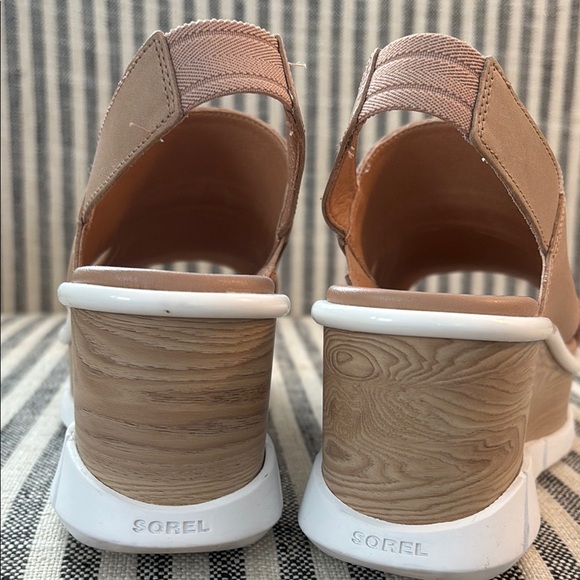 Sorel Tan Wedge Shoes with Contemporary Style - Picture 3 of 4